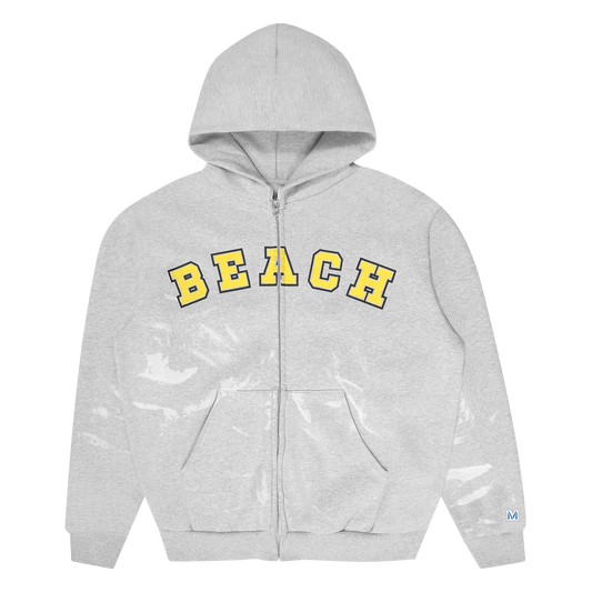 BEACH ZIP-UP / HEATHER GREY WHITE PAINTER
