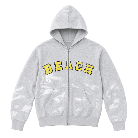 BEACH ZIP-UP / HEATHER GREY WHITE PAINTER